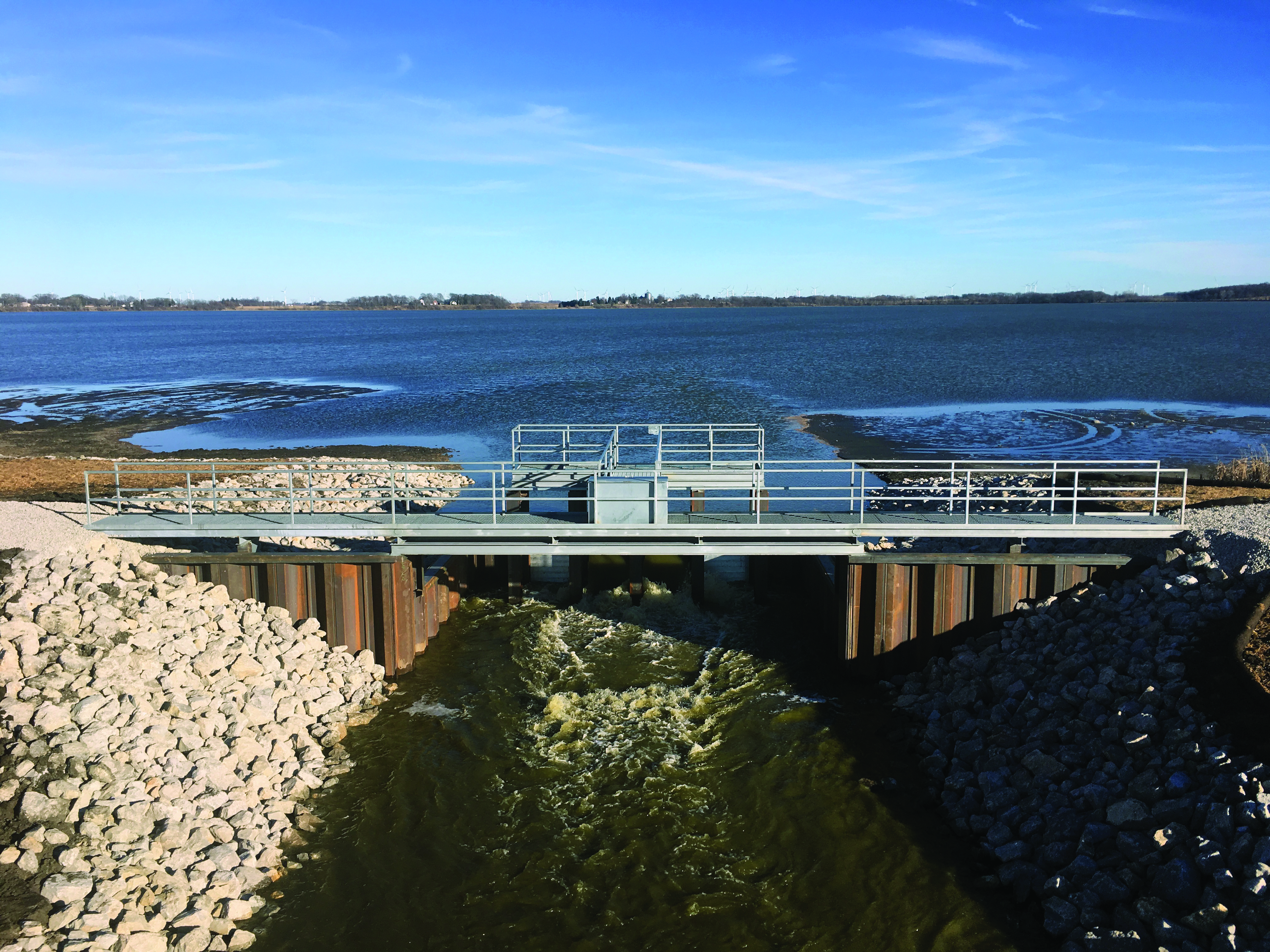 Water control structure at Freeborn Lake.